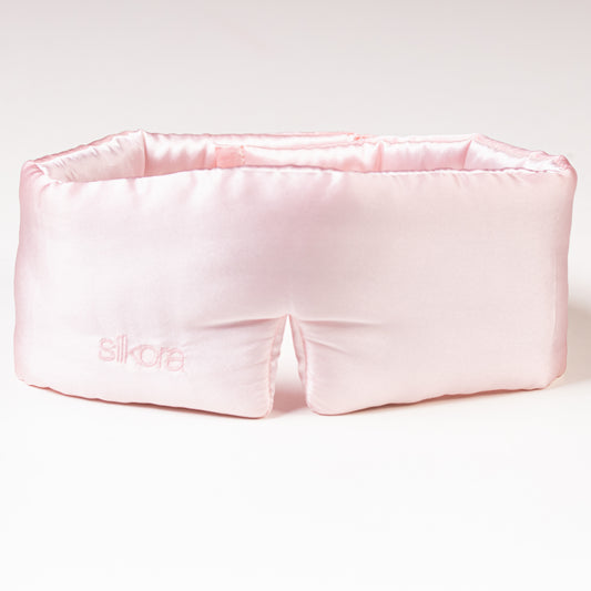 Silkora Premium Silk Deep Sleep Mask - 22 Momme 100% Mulberry Silk - Sleep Eye Mask for Men & Women - Lotus Pink